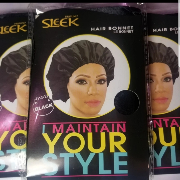 FIRSTLINE SLEEK BLACK HAIR BONNET COVER LOT OF 3 - Picture 2 of 3